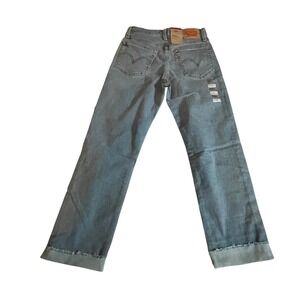 Levis Wedgie Straight High Rise Distressed Jeans Light Wash Blue 27x28 349640208